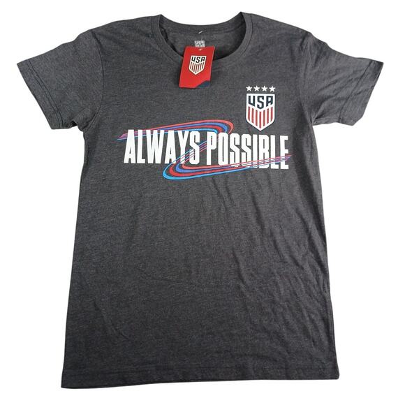 USA Soccer World Cup "Always Possible" Shirt Unisex Mens Small Tee Graphic NWT - Picture 1 of 7